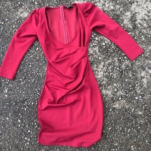 Burgundy Midi Revamped Dress